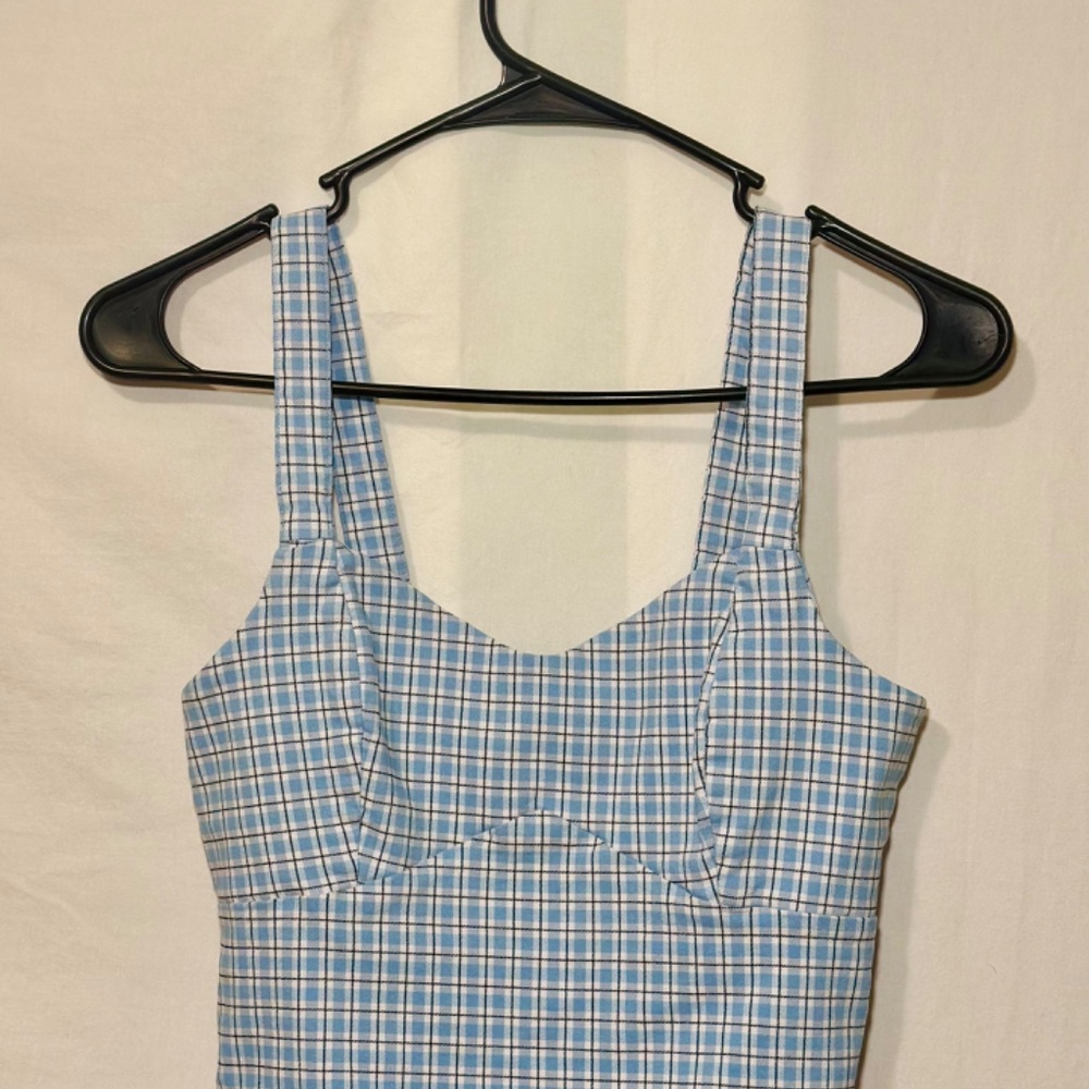 Hollister Blue & White Medium Crop Top